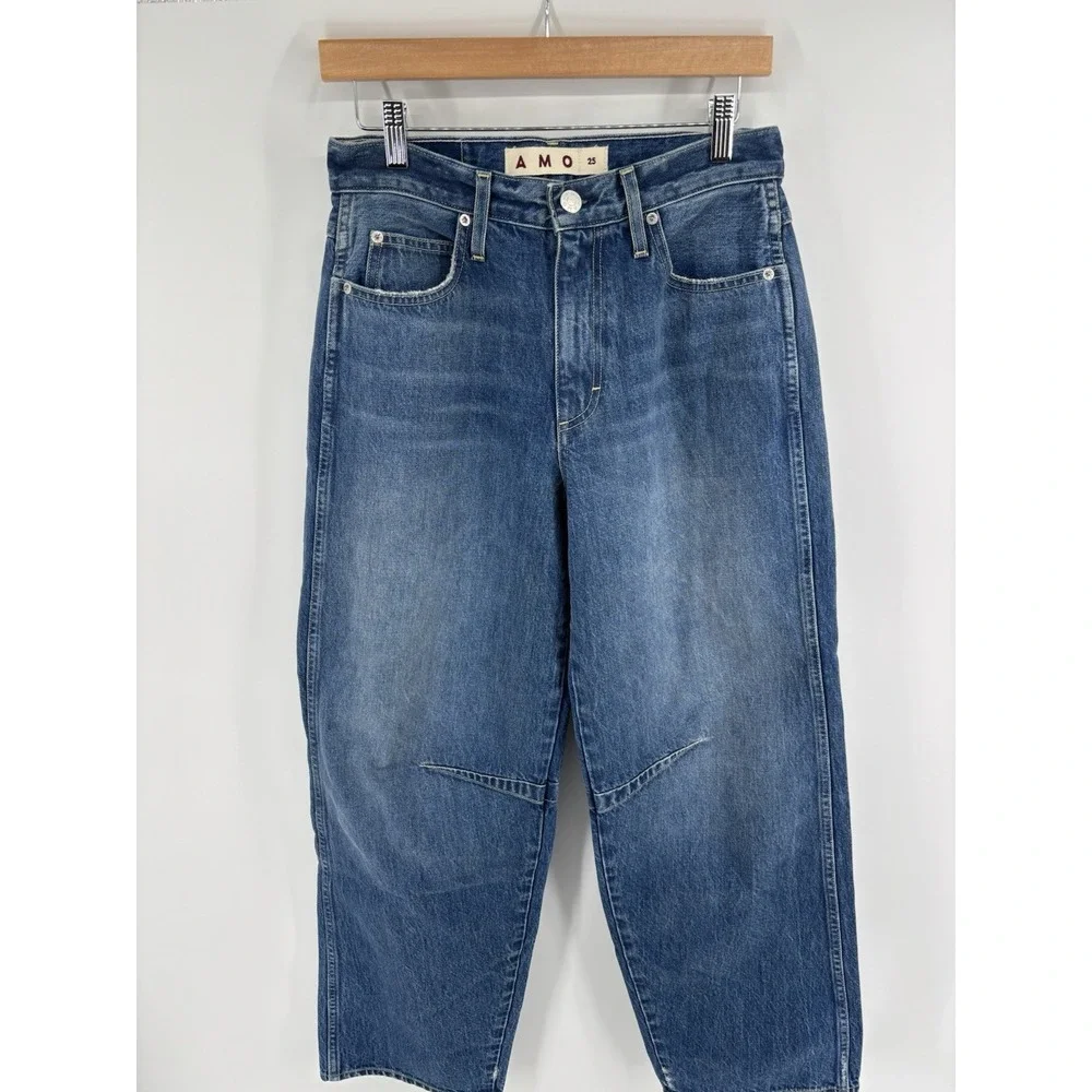 NWOT AMO Sandra Baggy Jeans Sz 25 (Meas 28) Barrel Wide Leg Cottagecore MSRP 318 - Picture 7 of 16